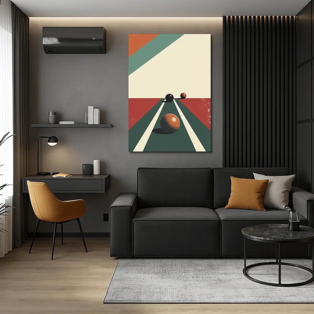 Retro Bocce Balls Minimalist Geometric Art – Wall Art