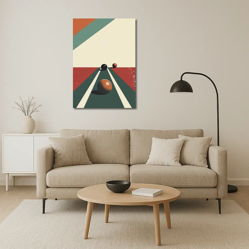 Retro Bocce Balls Minimalist Geometric Art – Wall Art
