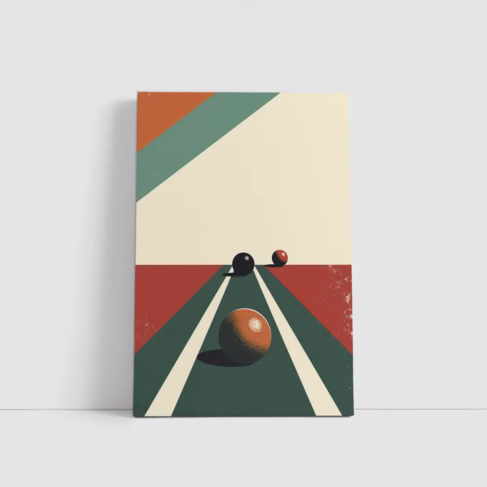 Retro Bocce Balls Minimalist Geometric Art – Wall Art