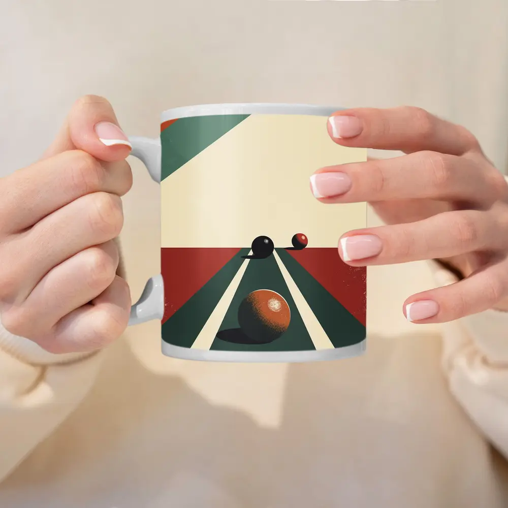 Retro Bocce Balls Minimalist Geometric Art – Mugs
