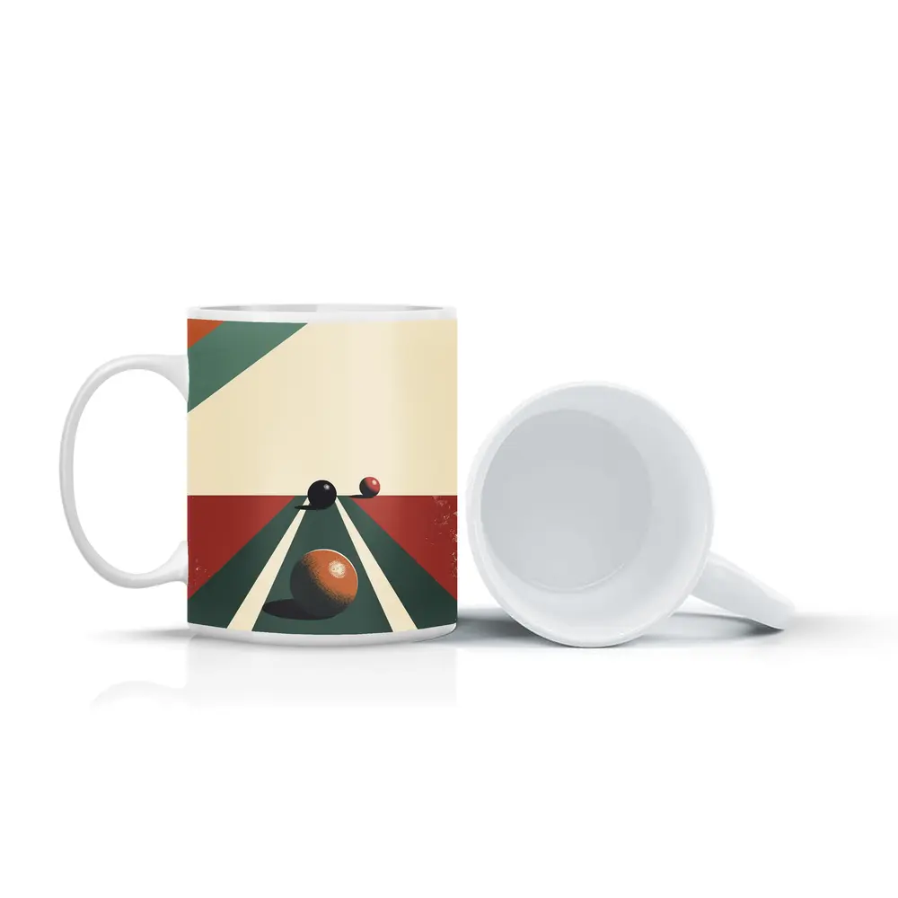 Retro Bocce Balls Minimalist Geometric Art – Mugs
