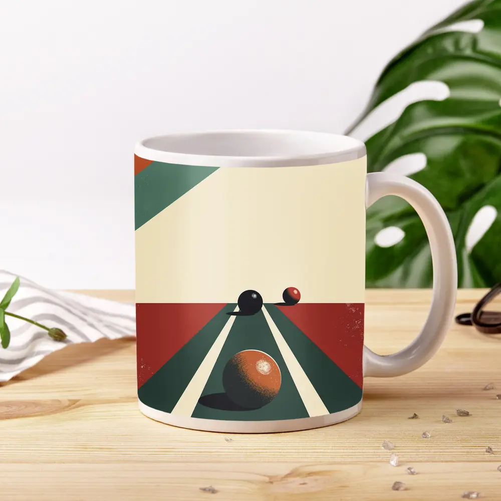 Retro Bocce Balls Minimalist Geometric Art – Mugs