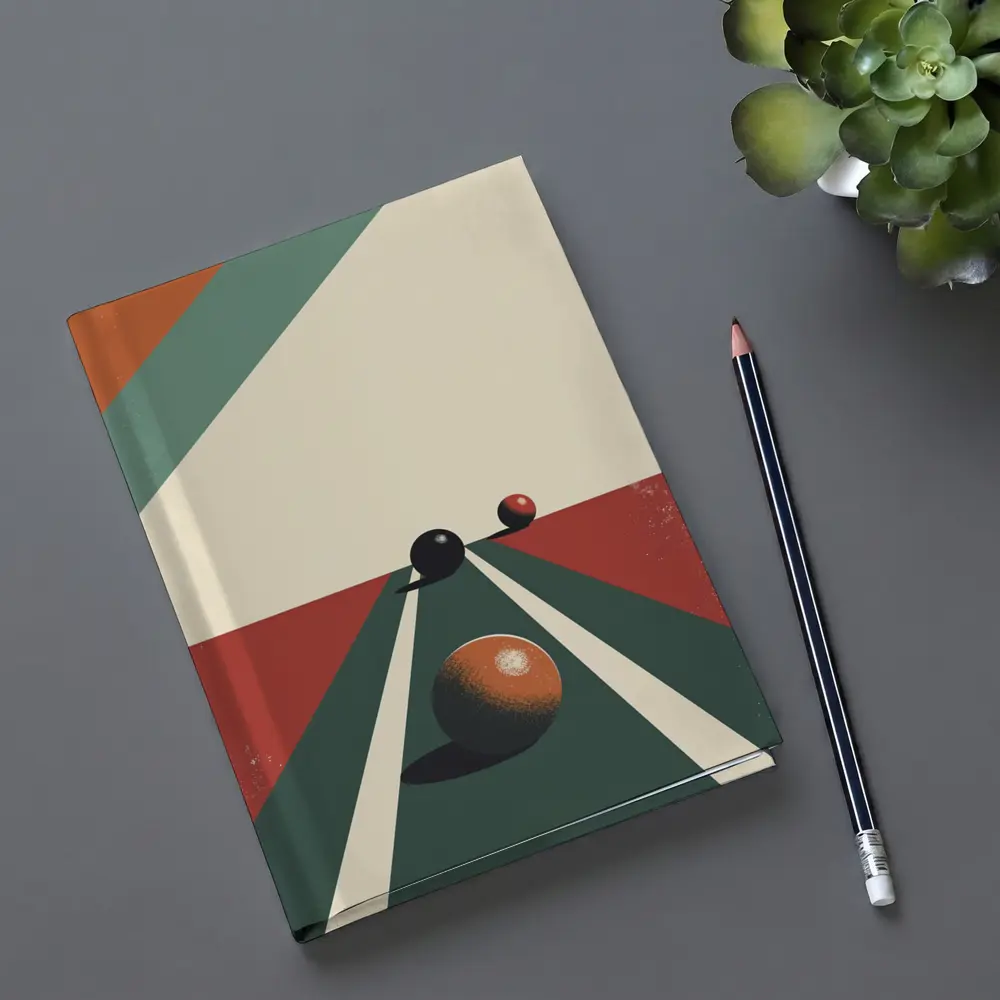 Retro Bocce Balls Minimalist Geometric Art – Notebooks