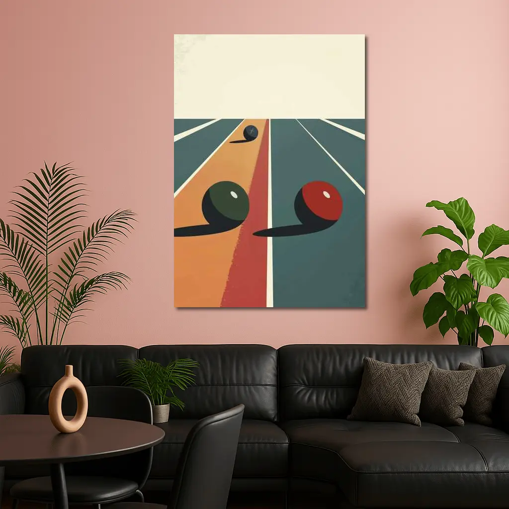 Retro Lawn Bowls Sport Minimal Art – Wall Art