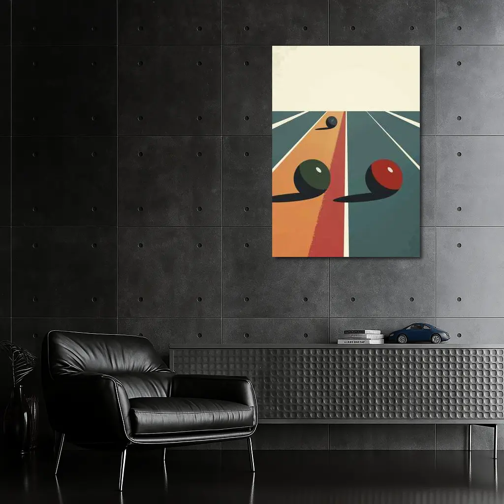 Retro Lawn Bowls Sport Minimal Art – Wall Art