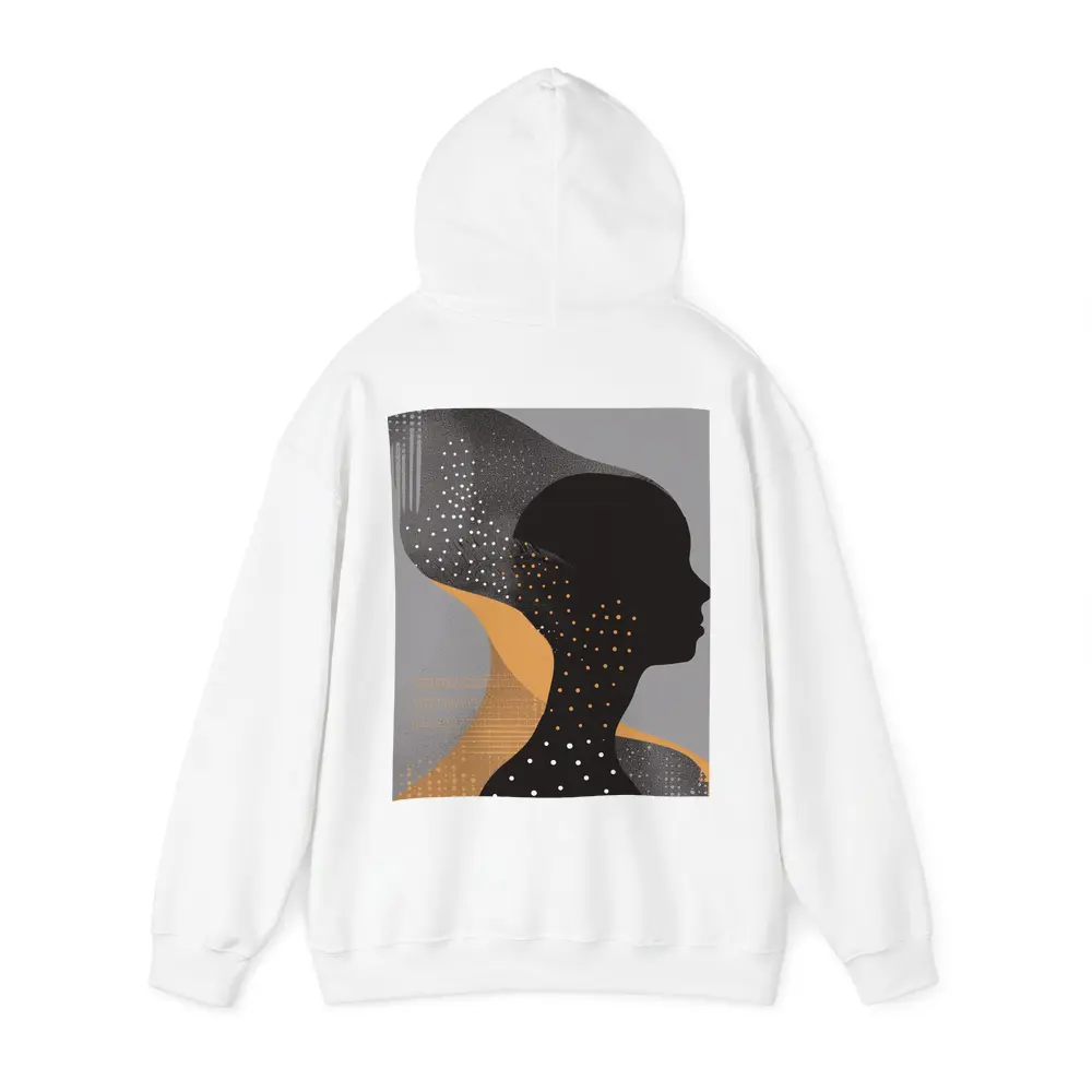 Black Female Silhouette Abstract Gray Background Art – Hoodies