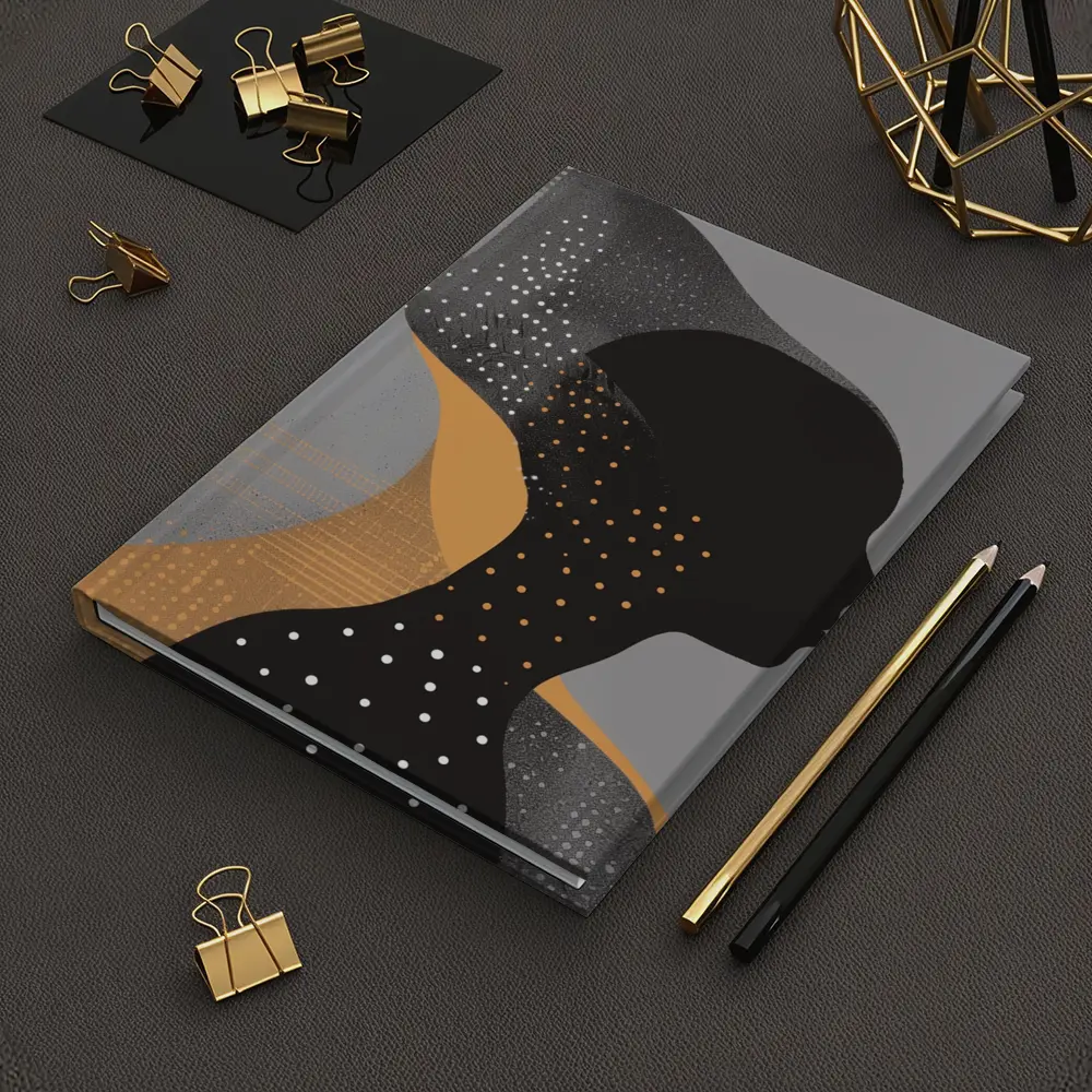 Black Female Silhouette Abstract Gray Background Art – Notebooks