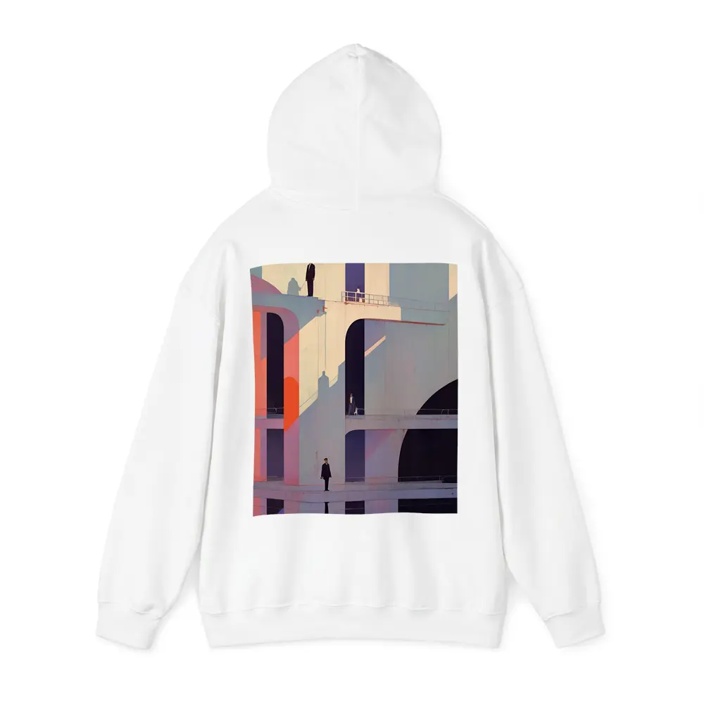 Geometric Brutalist Architecture Figures Pastel Art – Hoodies