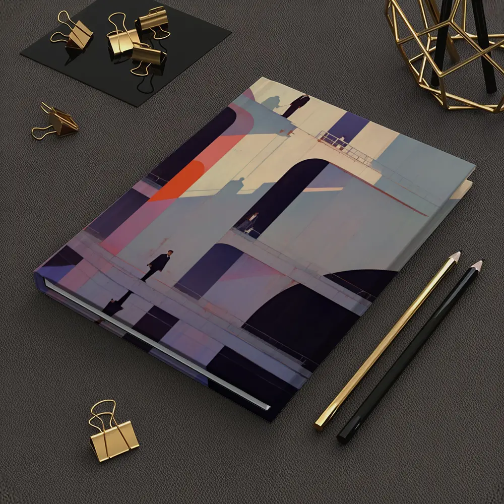 Geometric Brutalist Architecture Figures Pastel Art – Notebooks