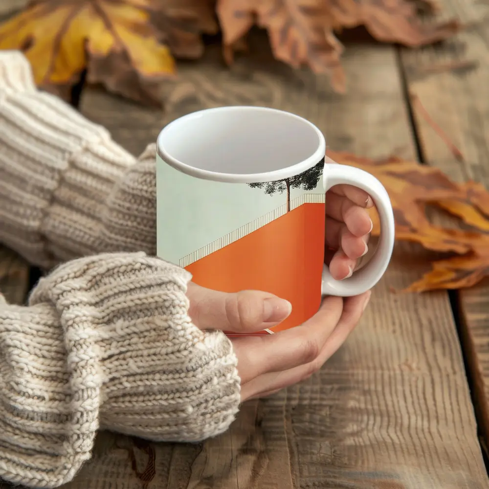 Orange Staircase Wall Lone Pine Tree – Mugs