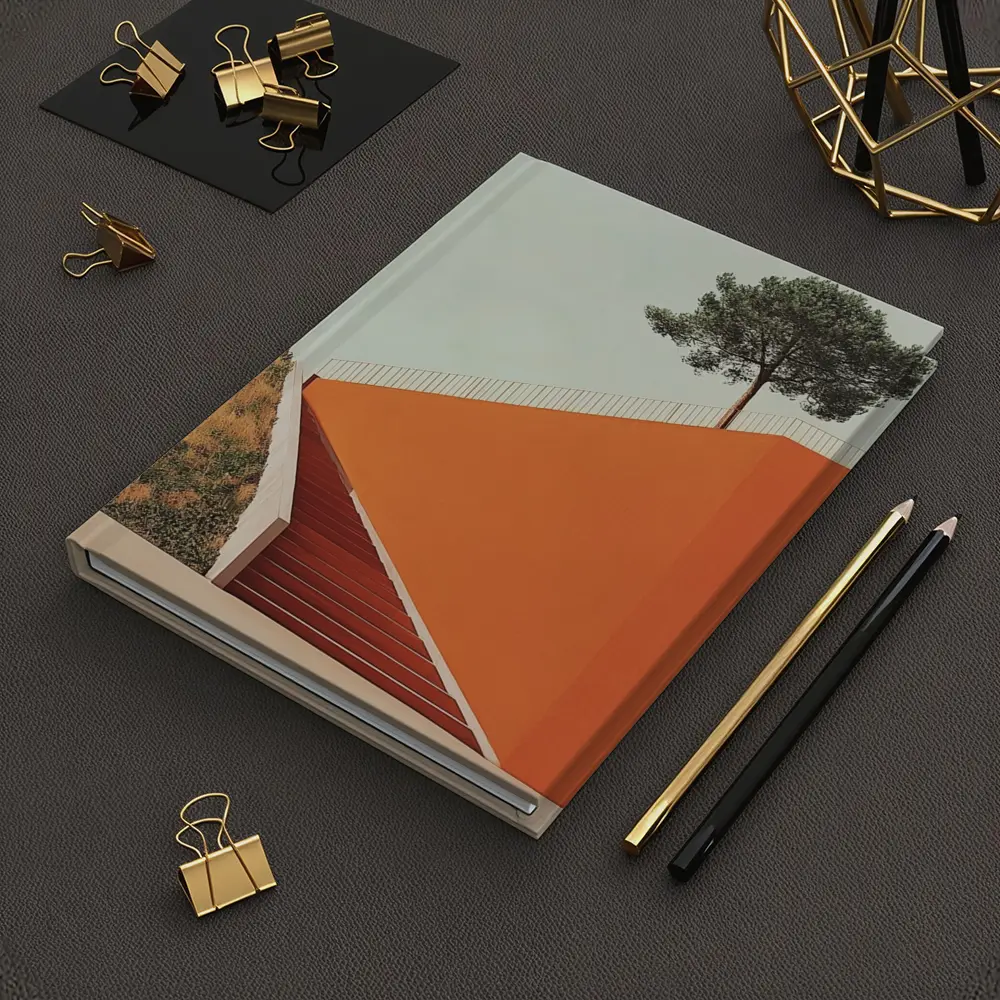 Orange Staircase Wall Lone Pine Tree – Notebooks