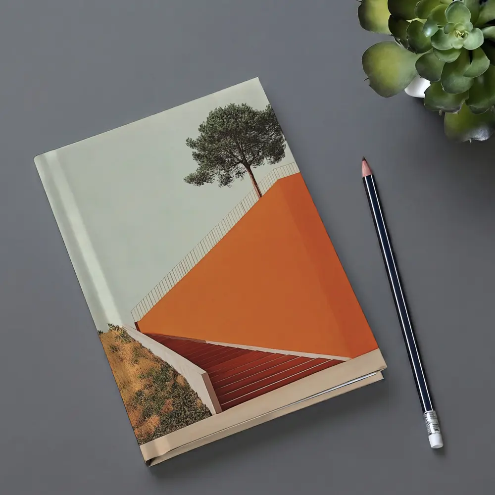 Orange Staircase Wall Lone Pine Tree – Notebooks
