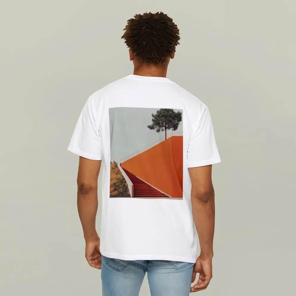 Orange Staircase Wall Lone Pine Tree – T-Shirts