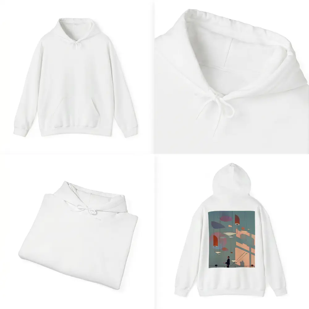 Man Gazing At Geometric Shapes Mid Century Gallery – Hoodies