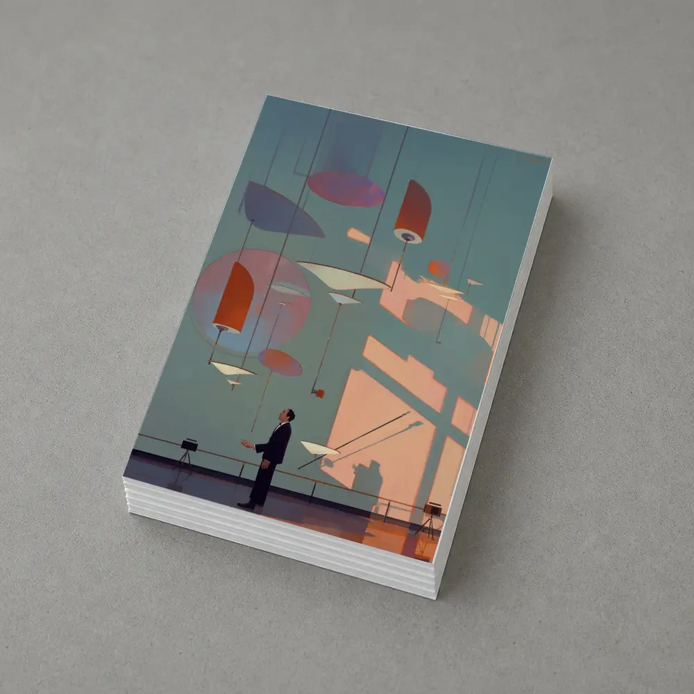 Man Gazing At Geometric Shapes Mid Century Gallery – Postcards