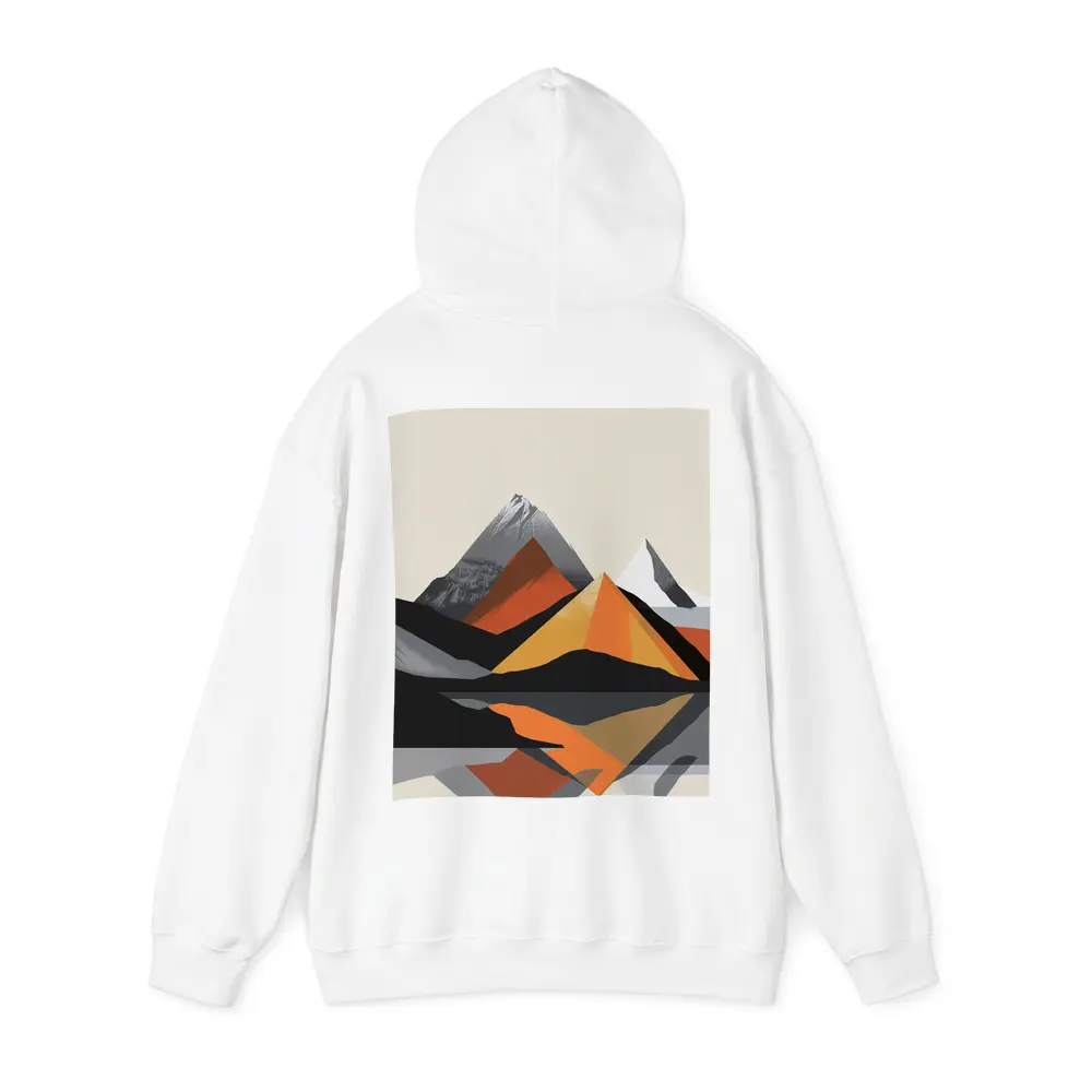 Abstract Mountain Reflection Geometric Orange Gray – Hoodies