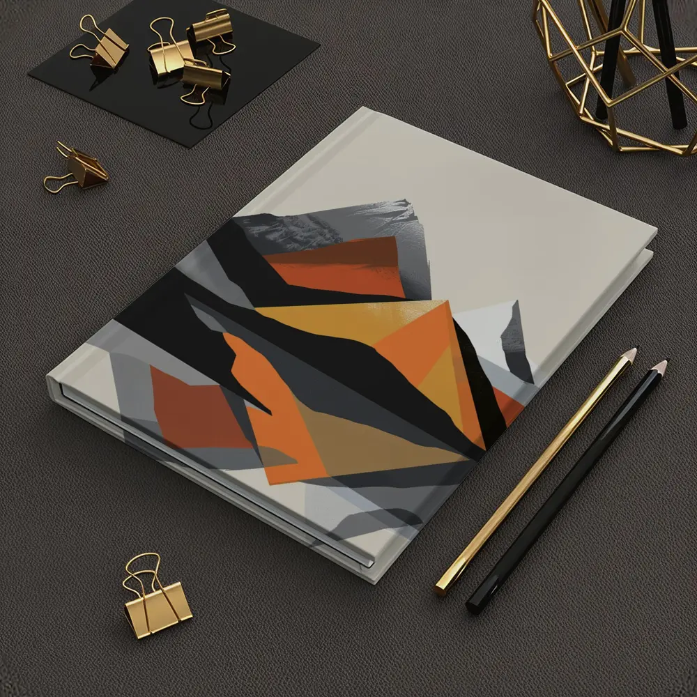 Abstract Mountain Reflection Geometric Orange Gray – Notebooks