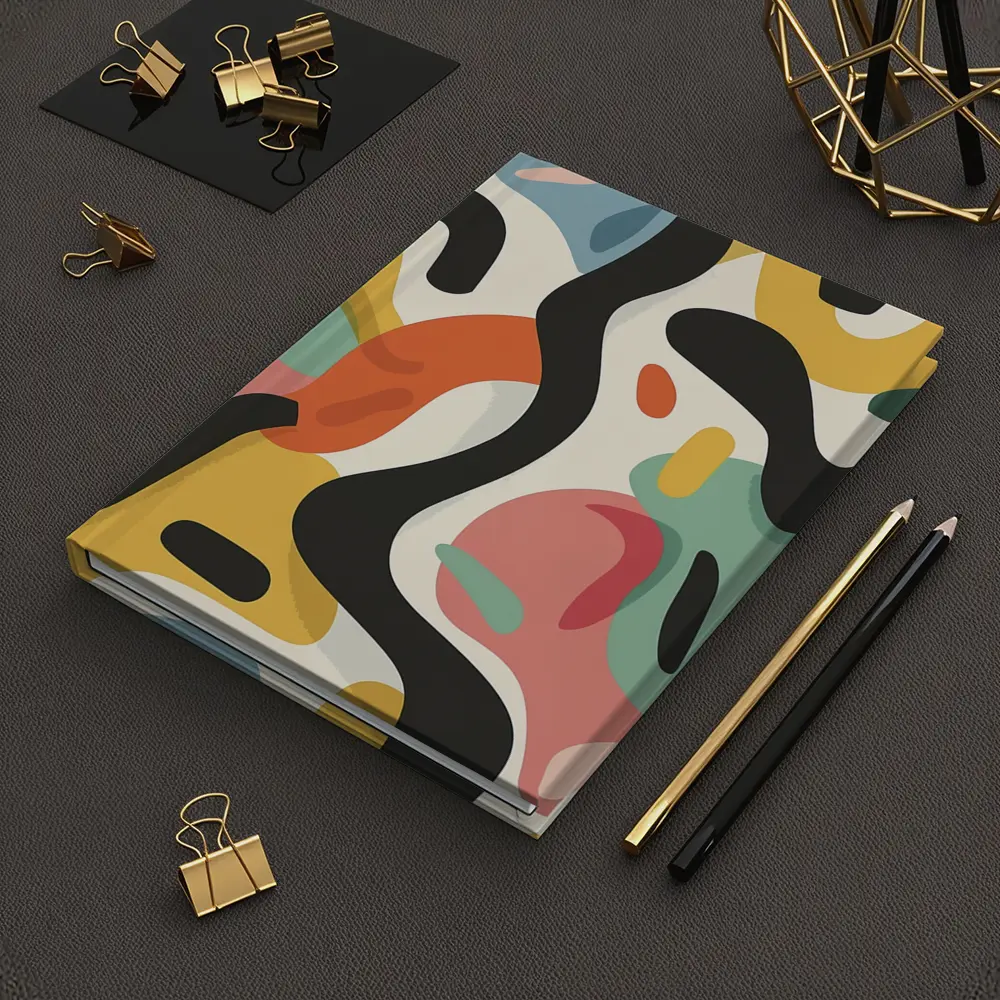 Abstract Colorful Organic Shapes Cream Background – Notebooks