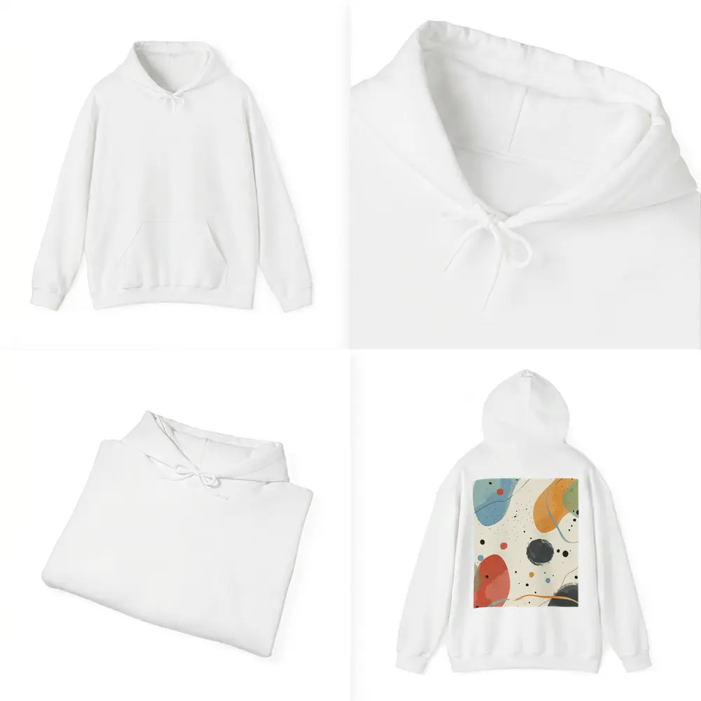 Colorful Abstract Shapes Beige Minimal Art – Hoodies