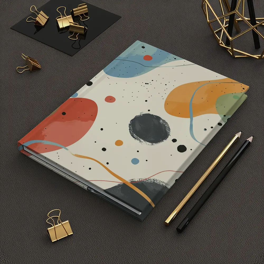 Colorful Abstract Shapes Beige Minimal Art – Notebooks