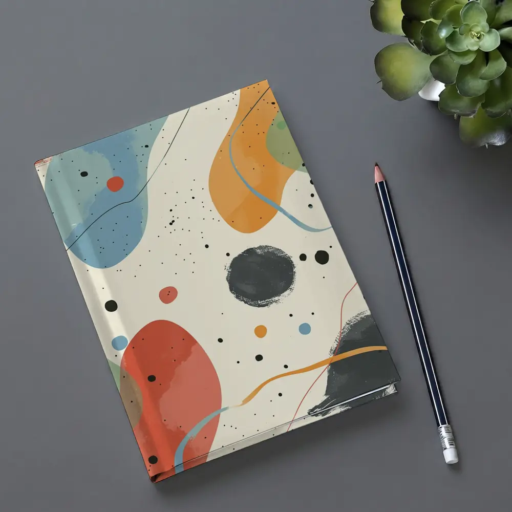 Colorful Abstract Shapes Beige Minimal Art – Notebooks