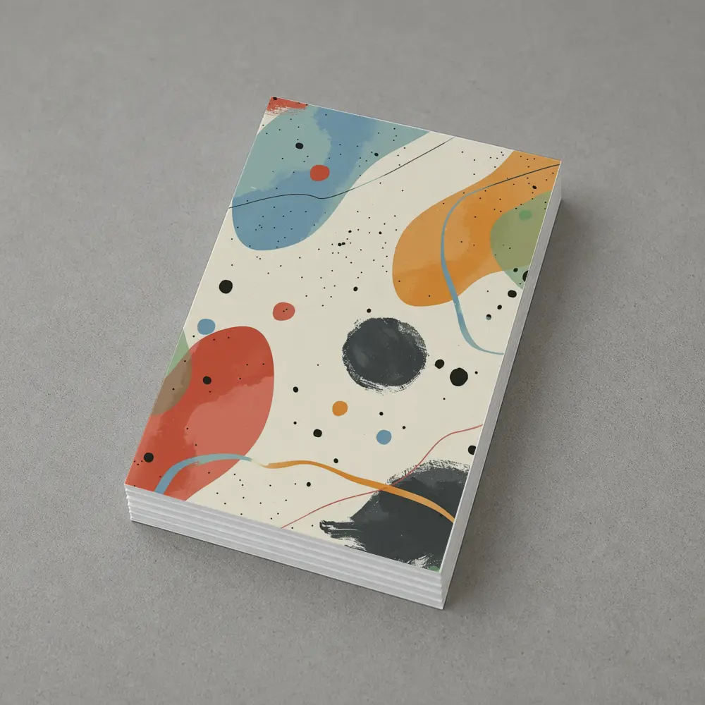 Colorful Abstract Shapes Beige Minimal Art – Postcards