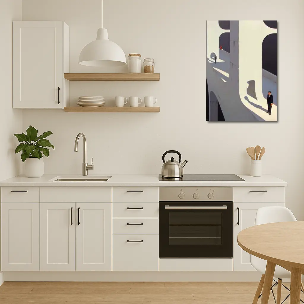 Surreal Architecture Men Standing Bold Shadows – Wall Art