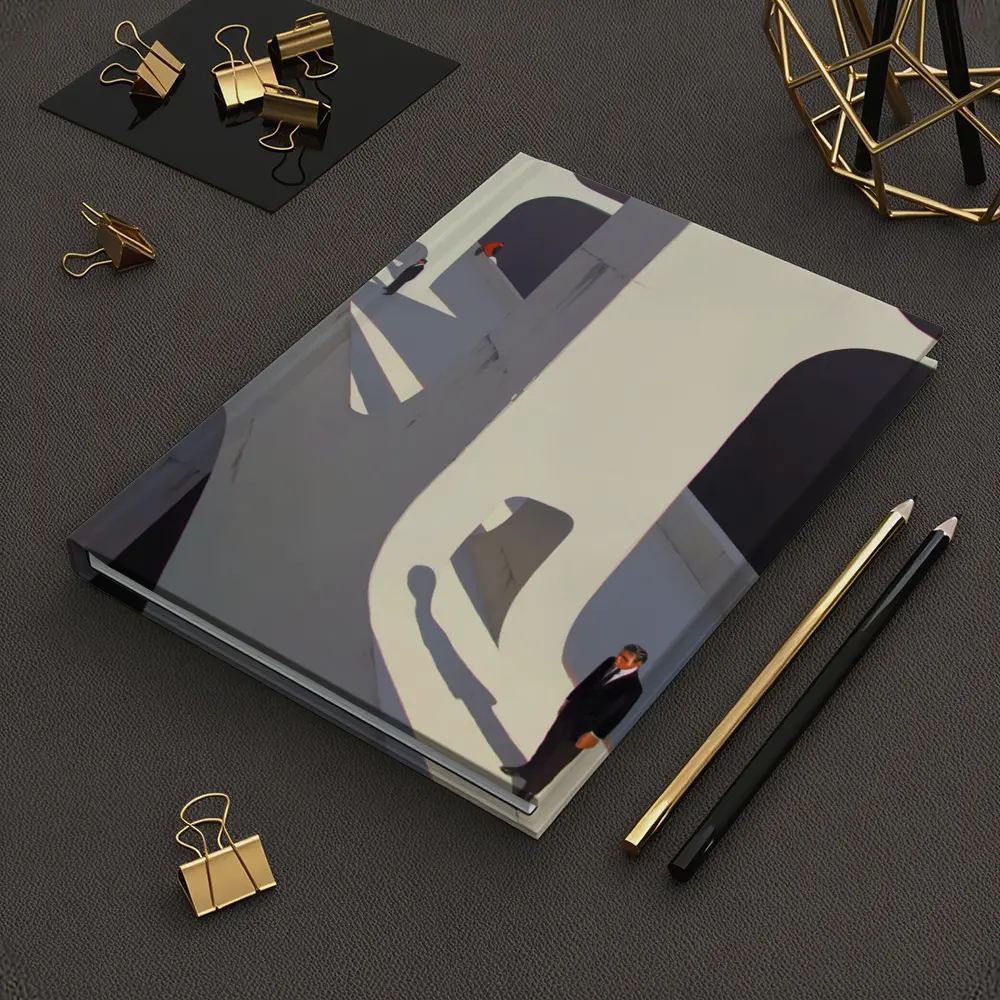 Surreal Architecture Men Standing Bold Shadows – Notebooks