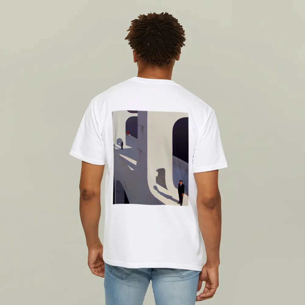 Surreal Architecture Men Standing Bold Shadows – T-Shirts