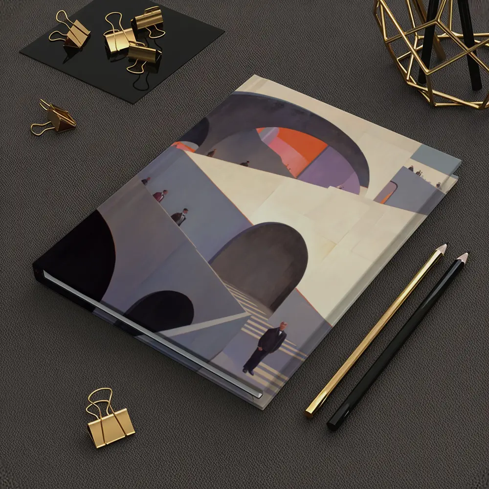 Architectural Arches Brutalist Building People Scene – Notebooks