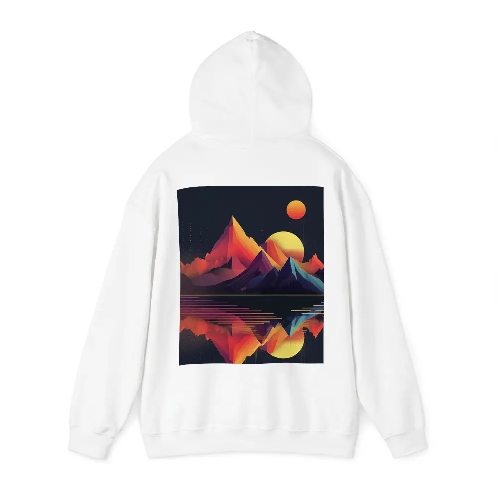 Geometric Mountain Reflection Retro Night Sky – Hoodies