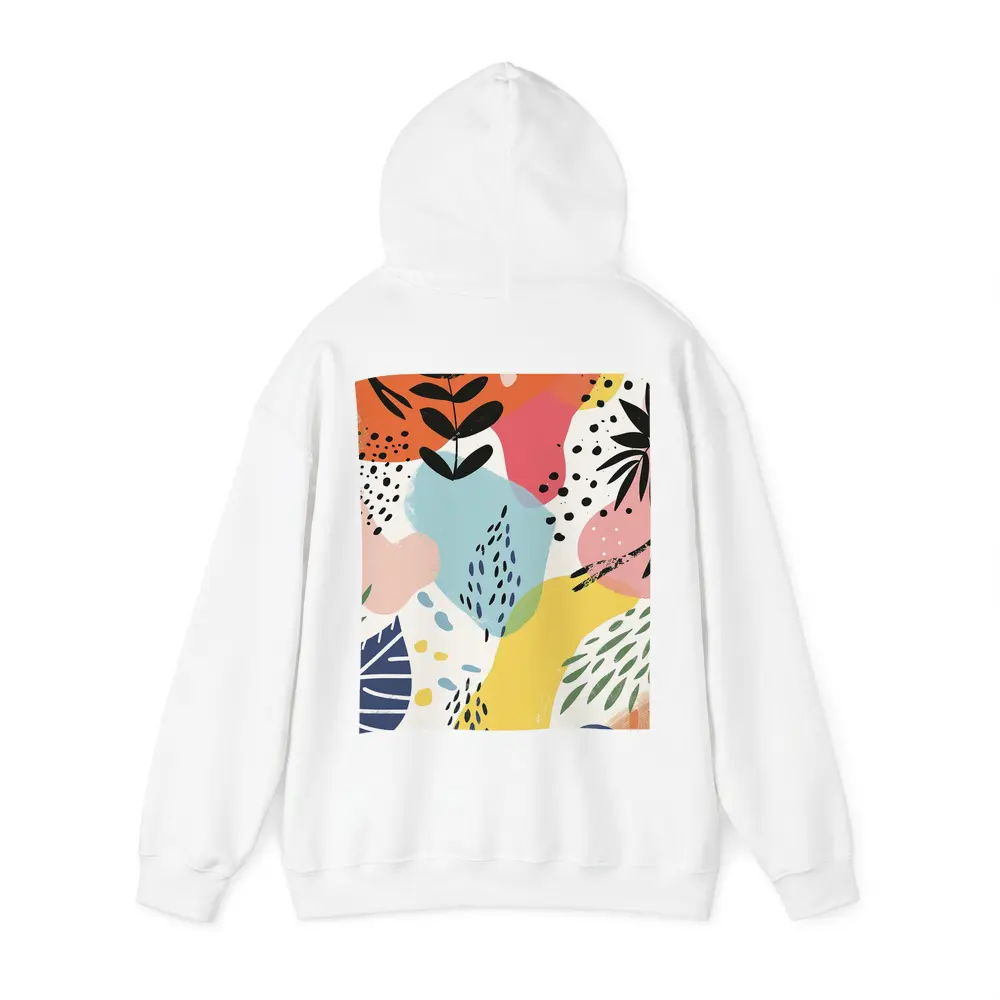 Colorful Abstract Botanical Shapes Mixed Media Art – Hoodies