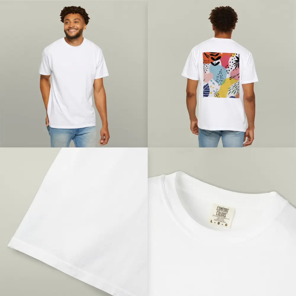 Colorful Abstract Botanical Shapes Mixed Media Art – T-Shirts