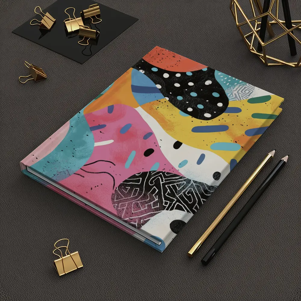 Colorful Abstract Shapes Mixed Pattern Art – Notebooks