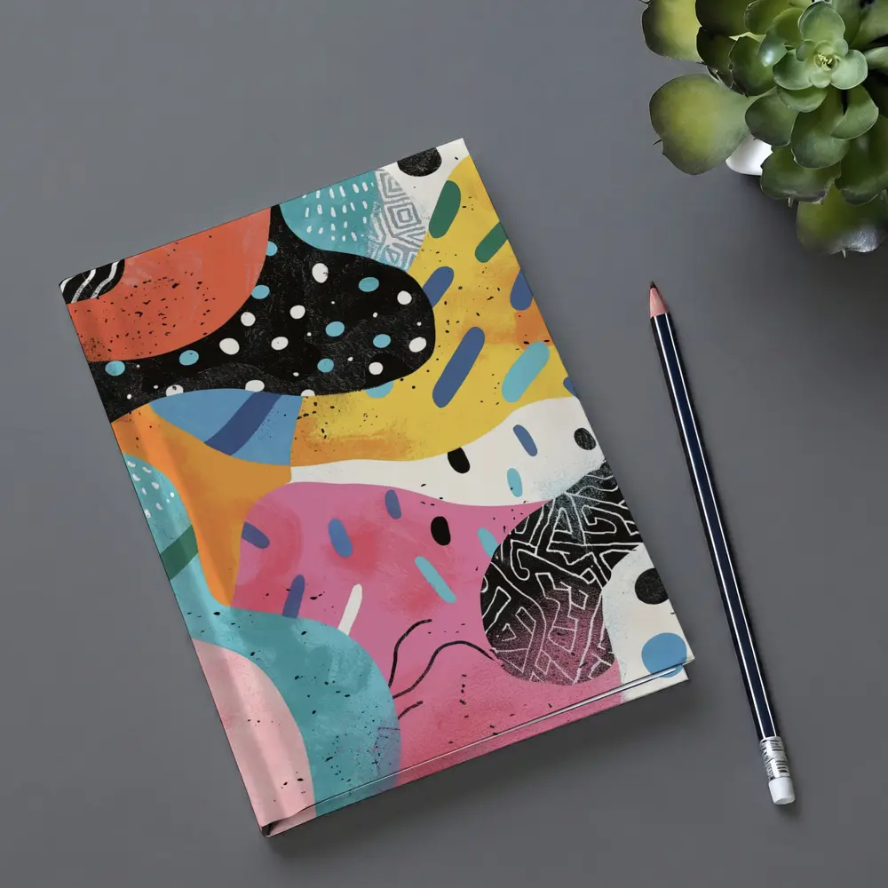 Colorful Abstract Shapes Mixed Pattern Art – Notebooks