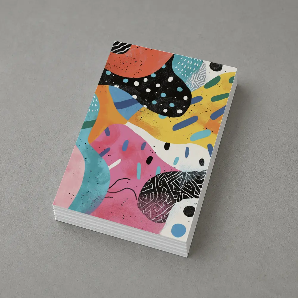 Colorful Abstract Shapes Mixed Pattern Art – Postcards