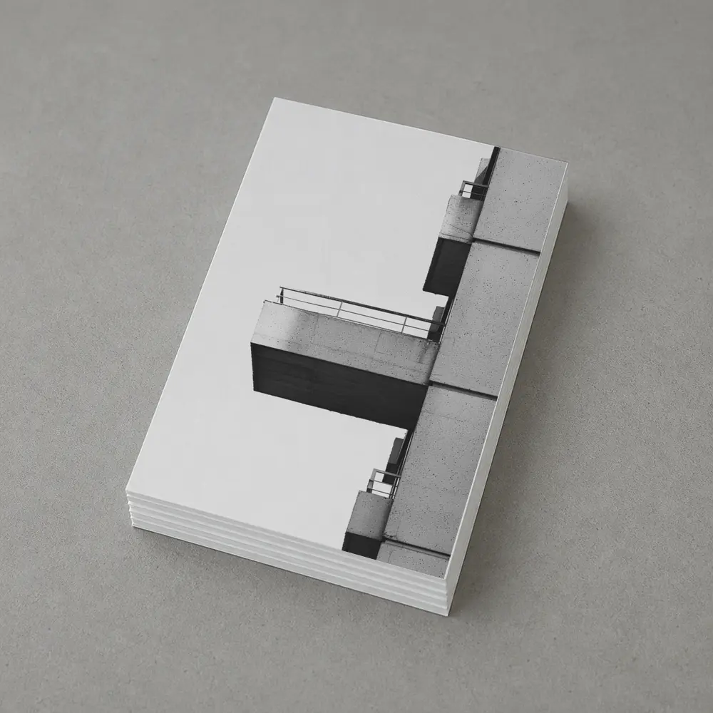 Brutalist Concrete Balcony Building Black White – Postcards