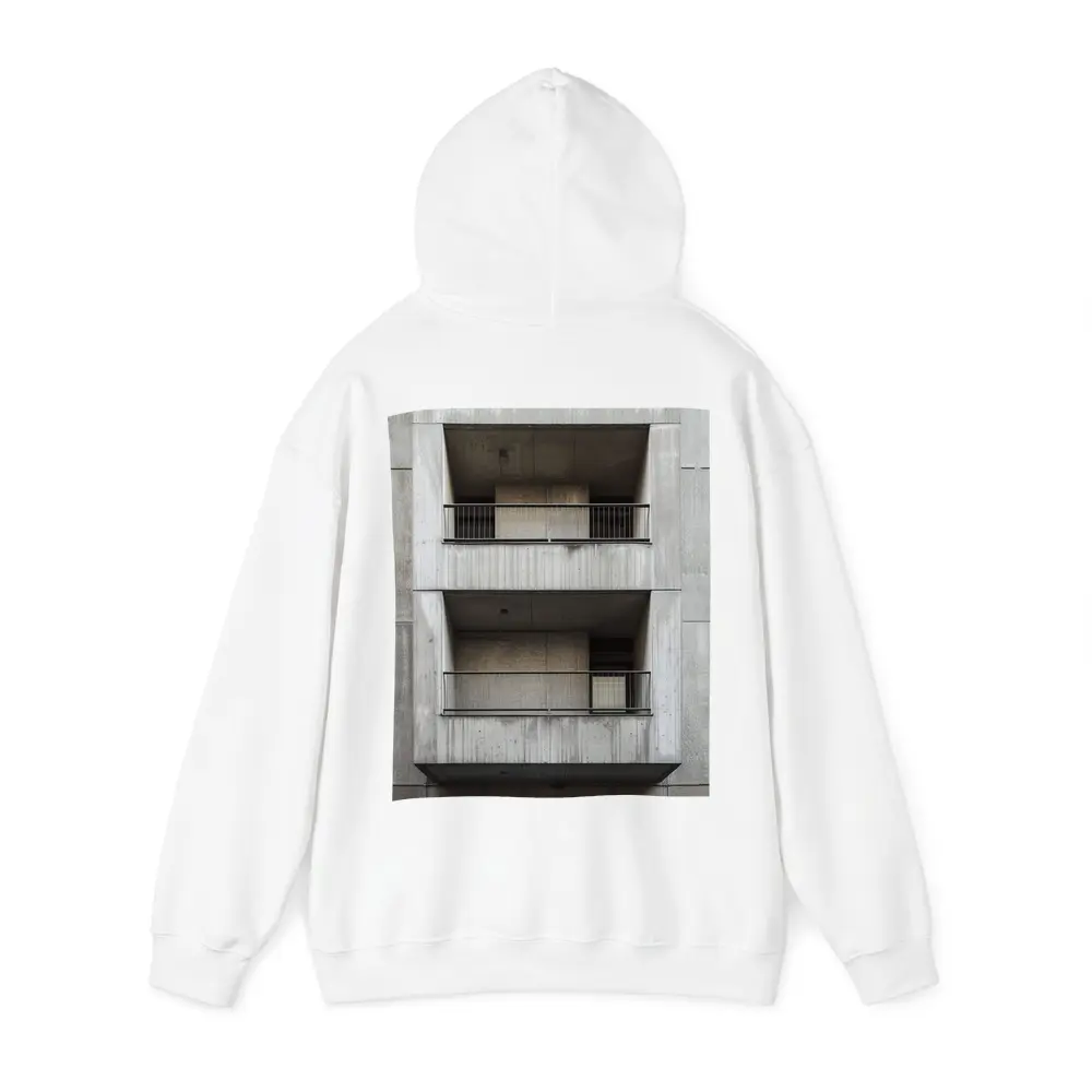 Brutalist Concrete Building Facade Balconies Architecture – Hoodies
