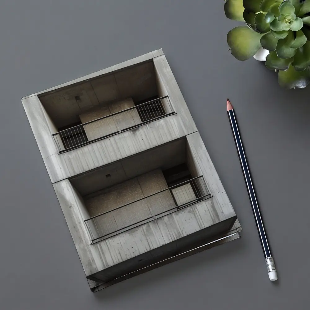 Brutalist Concrete Building Facade Balconies Architecture – Notebooks