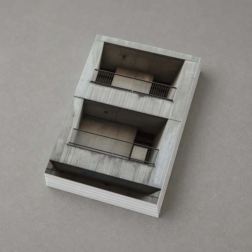 Brutalist Concrete Building Facade Balconies Architecture – Postcards