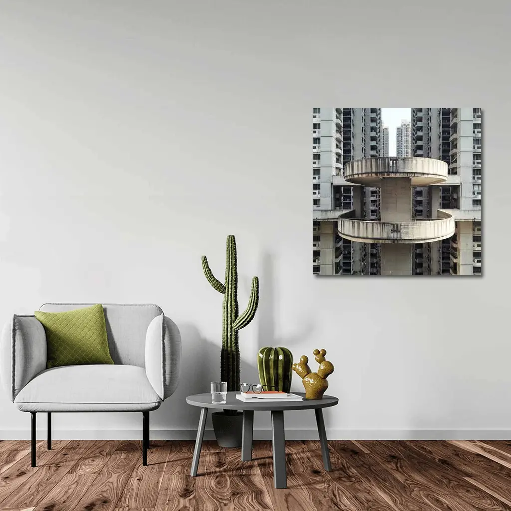 Brutalist Concrete Tower Urban High Rise – Wall Art