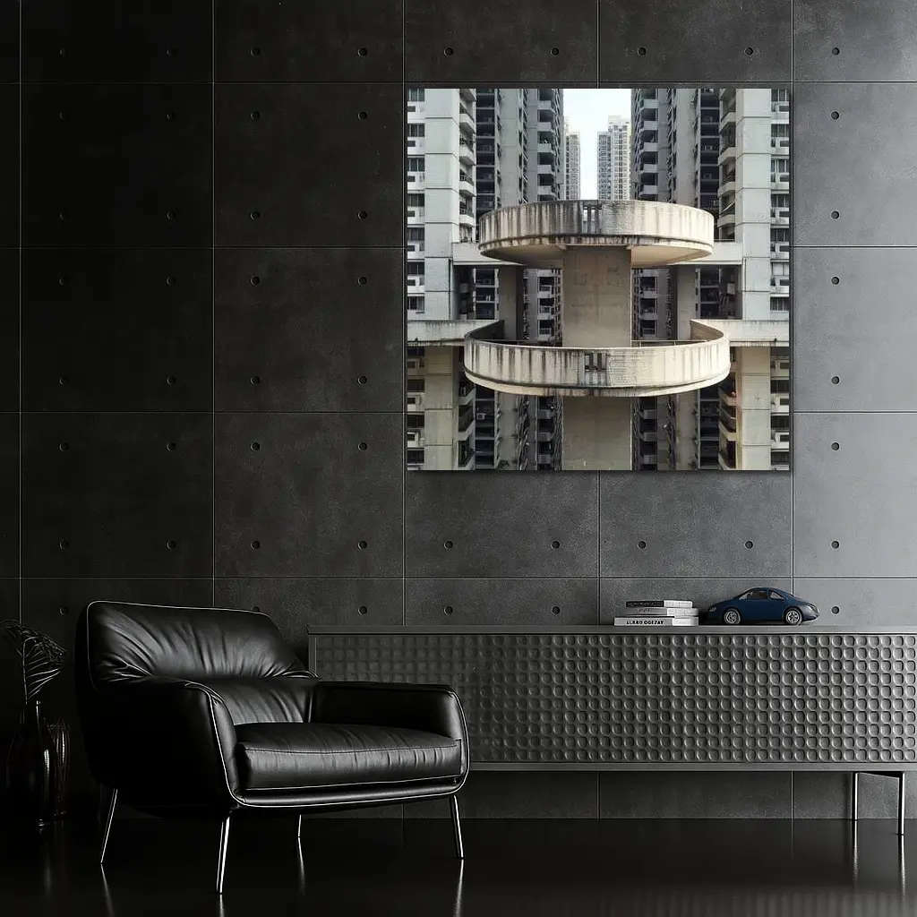 Brutalist Concrete Tower Urban High Rise – Wall Art