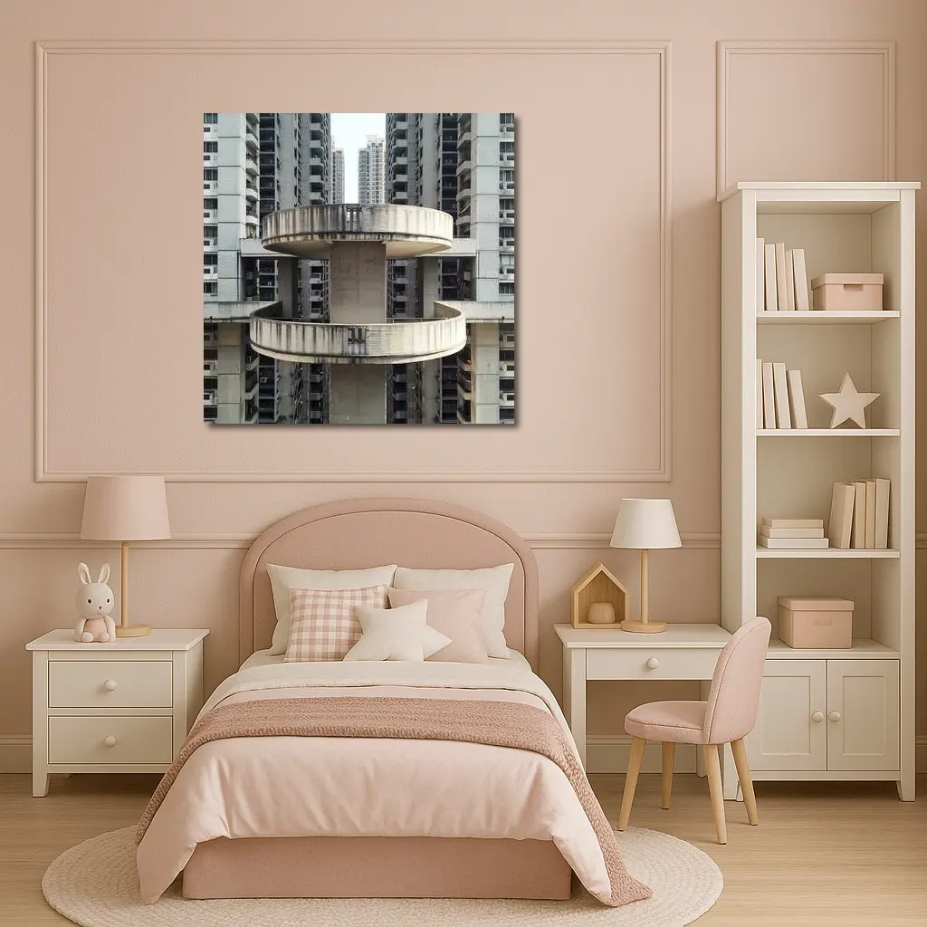 Brutalist Concrete Tower Urban High Rise – Wall Art