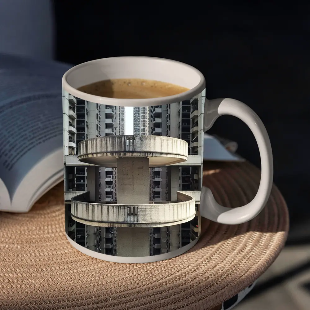 Brutalist Concrete Tower Urban High Rise – Mugs