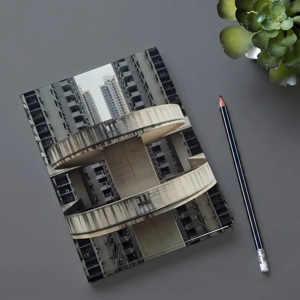 Brutalist Concrete Tower Urban High Rise – Notebooks