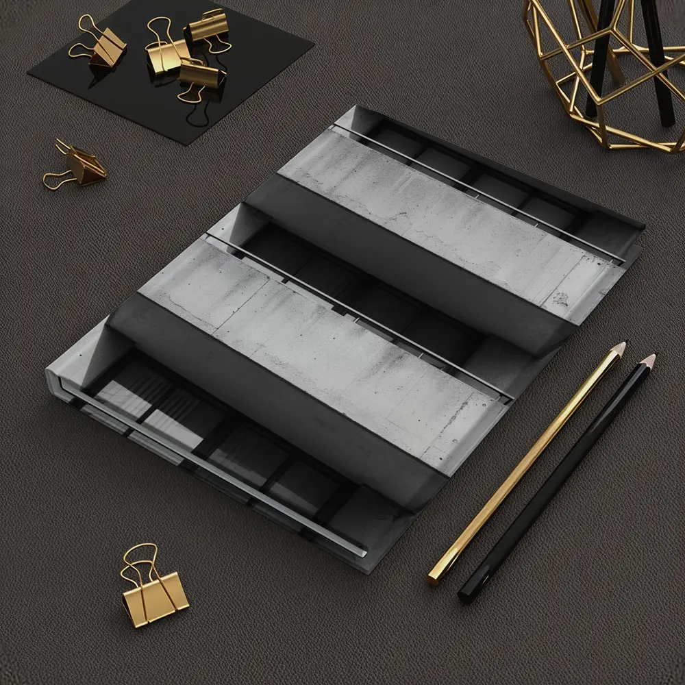 Brutalist Concrete Balconies Black and White – Notebooks