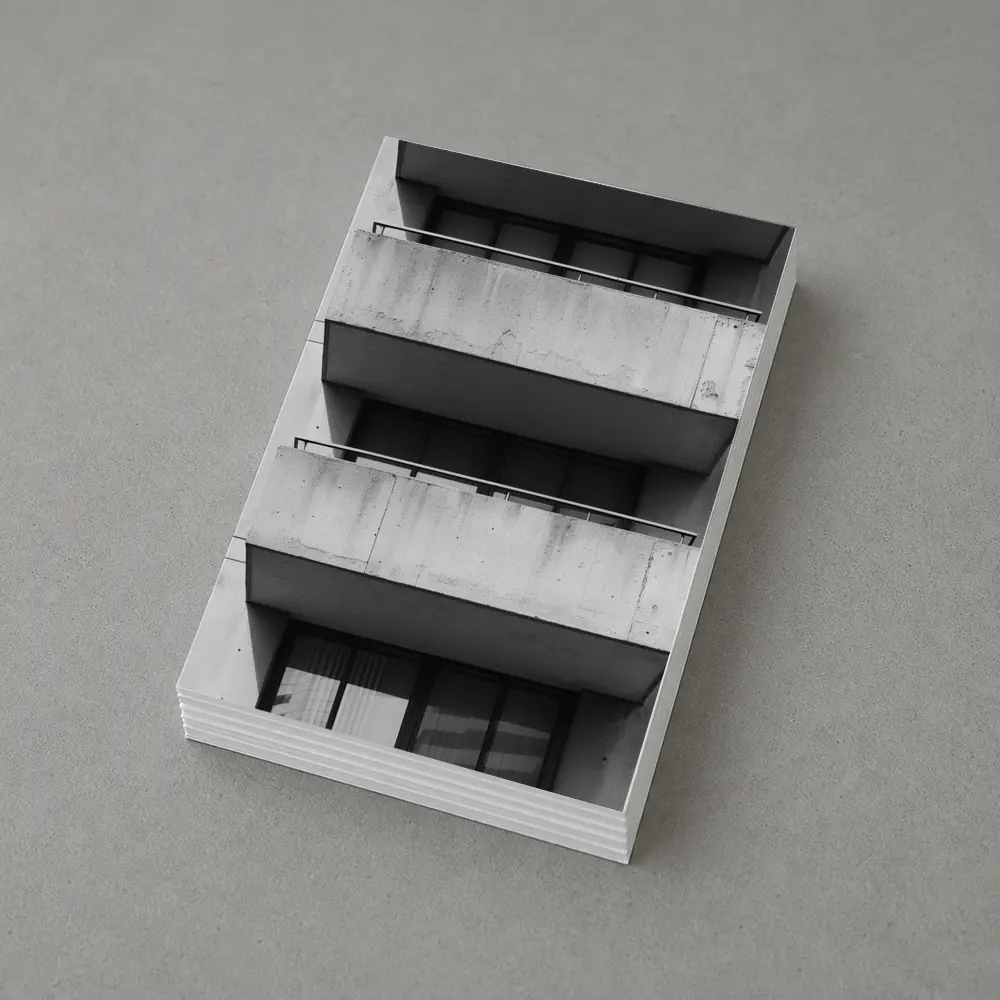 Brutalist Concrete Balconies Black and White – Postcards