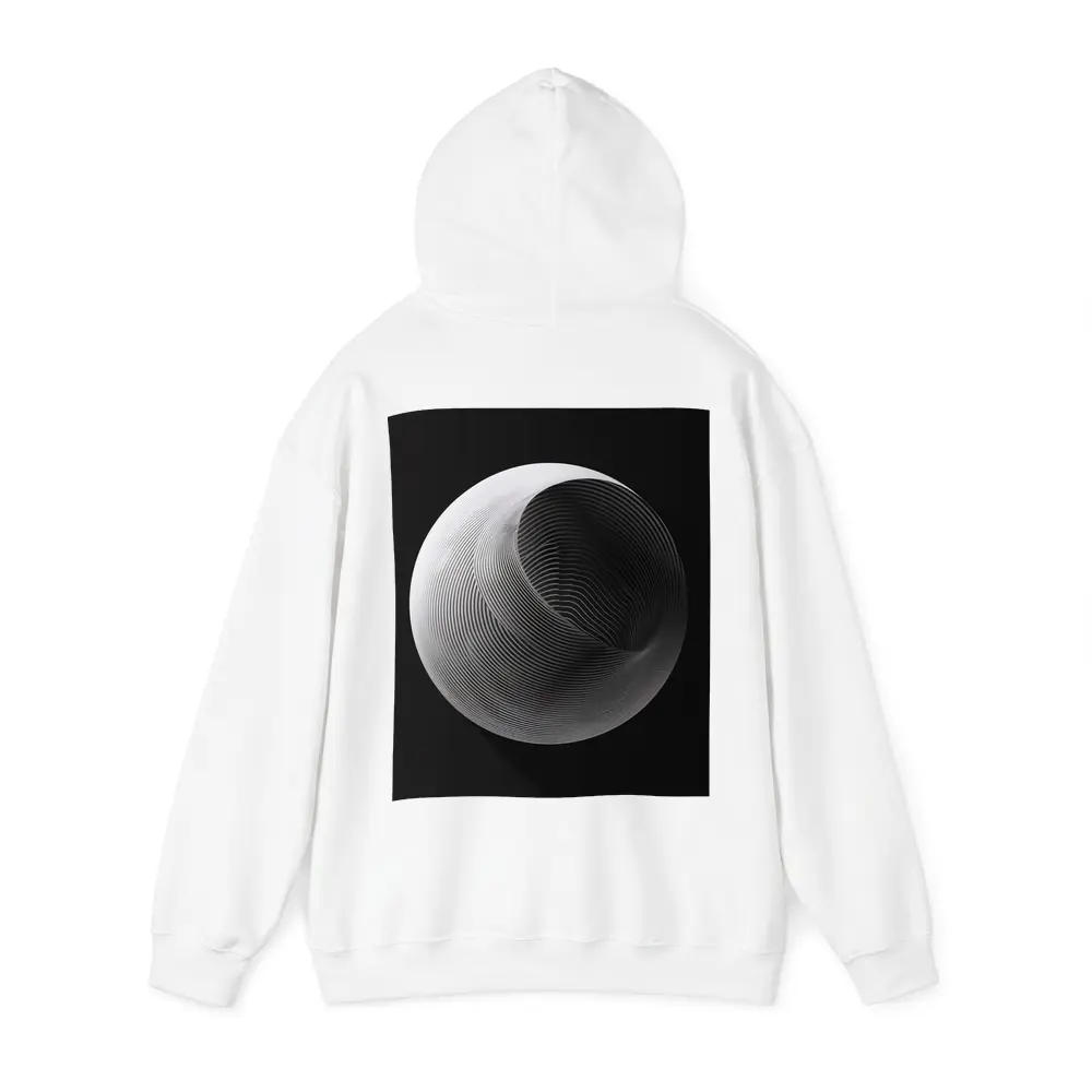 Abstract Sphere Concentric Lines Black Background – Hoodies