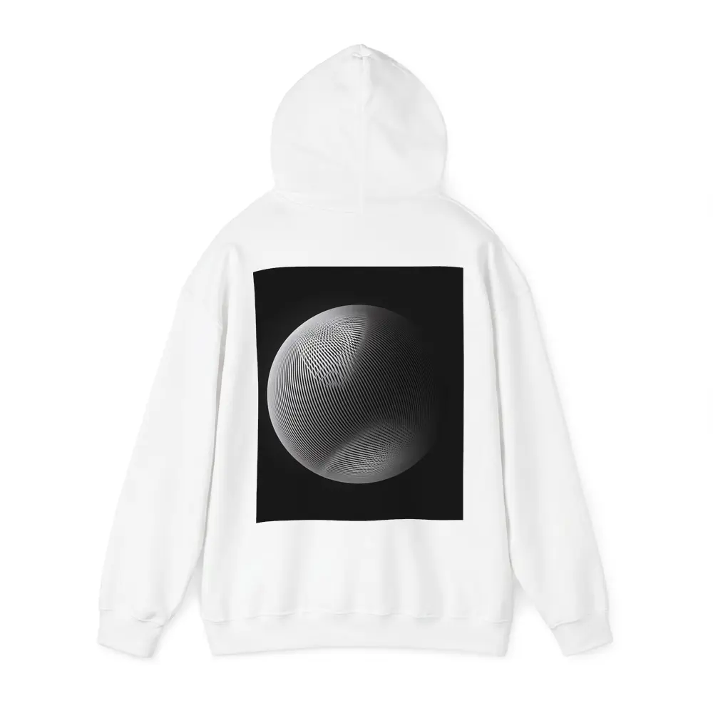 Geometric Line Sphere Black Background Abstract – Hoodies