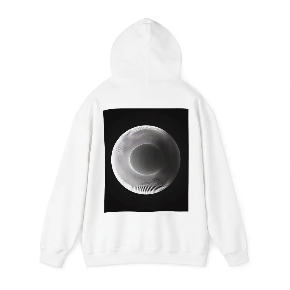 White Geometric Torus Form Black Background – Hoodies